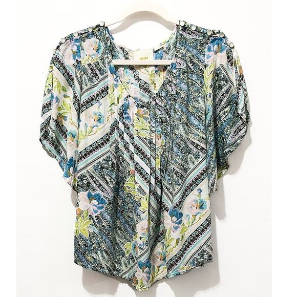 Maeve -  Relaxed Fit, Flutter Sleeve, Maya Printed Blouse (size 4) - Picture 1 of 5